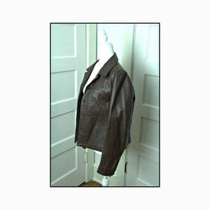 Woman chocolate Brown Leather Jacket